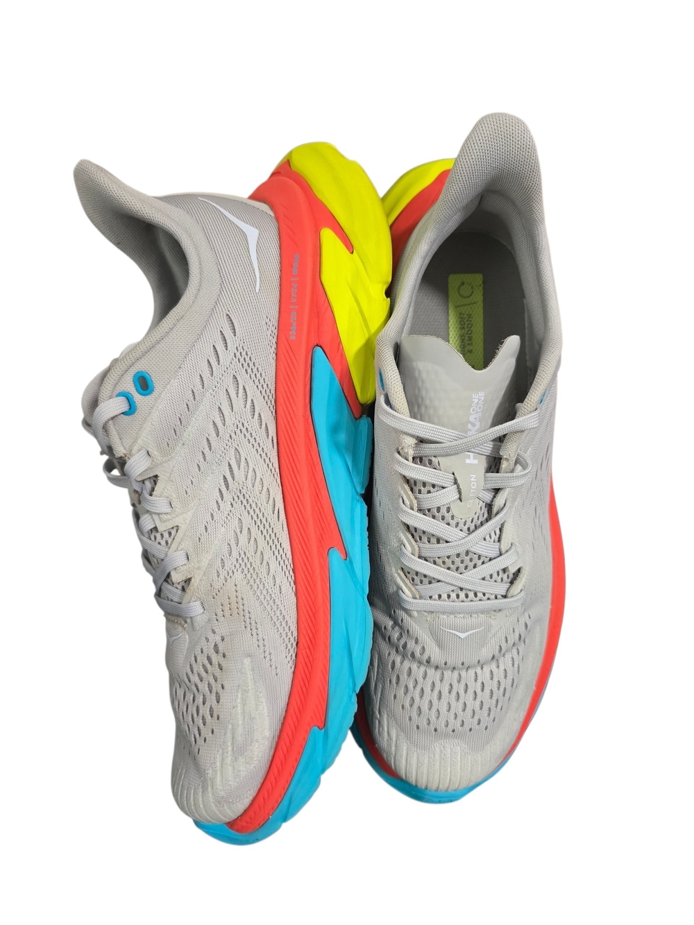 Hoka One One Clifton Edge Men's Size 9 Gray Lunar Cyan Running Sneakers